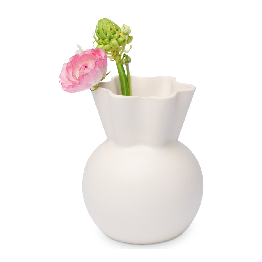 Spring Copenhagen Vase Curved Top H14 cm, Wei