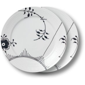 Royal Copenhagen Sort Mega Riflet Tallerken 2 stk. 27 cm