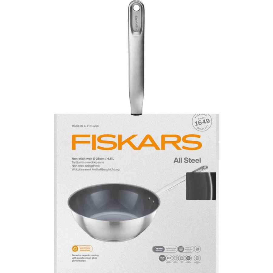 Fiskars All Steel Wok 28 cm