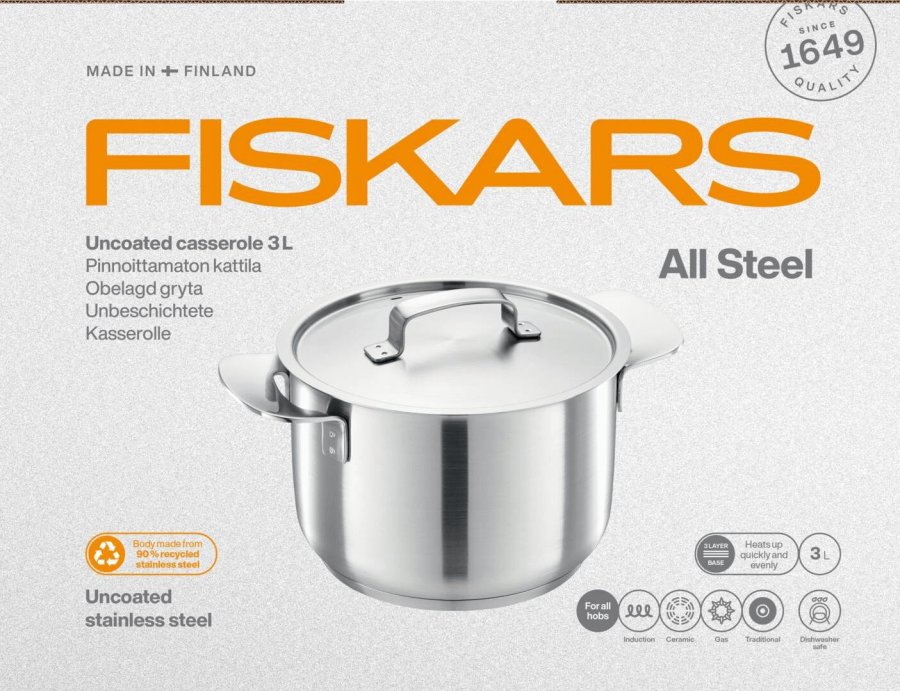 Fiskars All Steel Kochtopf 3 L