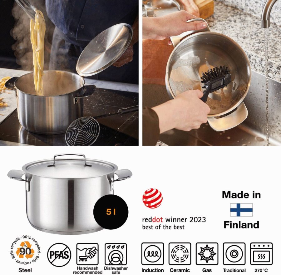 Fiskars All Steel Kochtopf 5 L