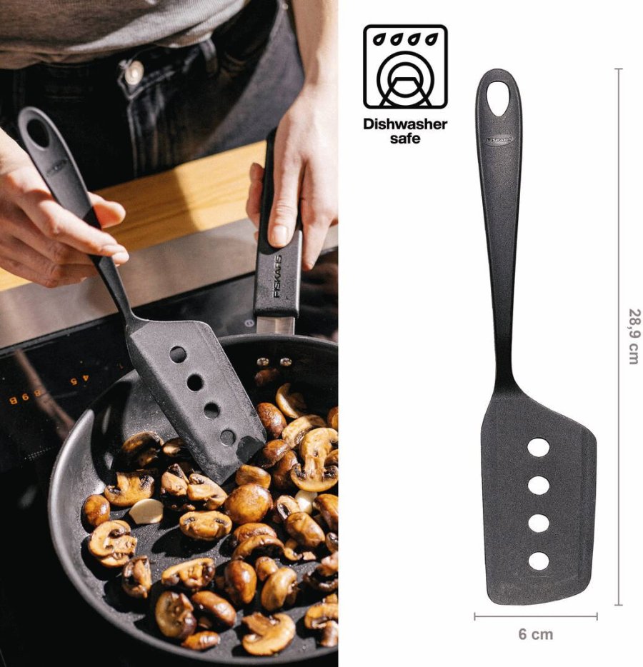 Fiskars Essential Pfannenwender 38 cm, Schwarz