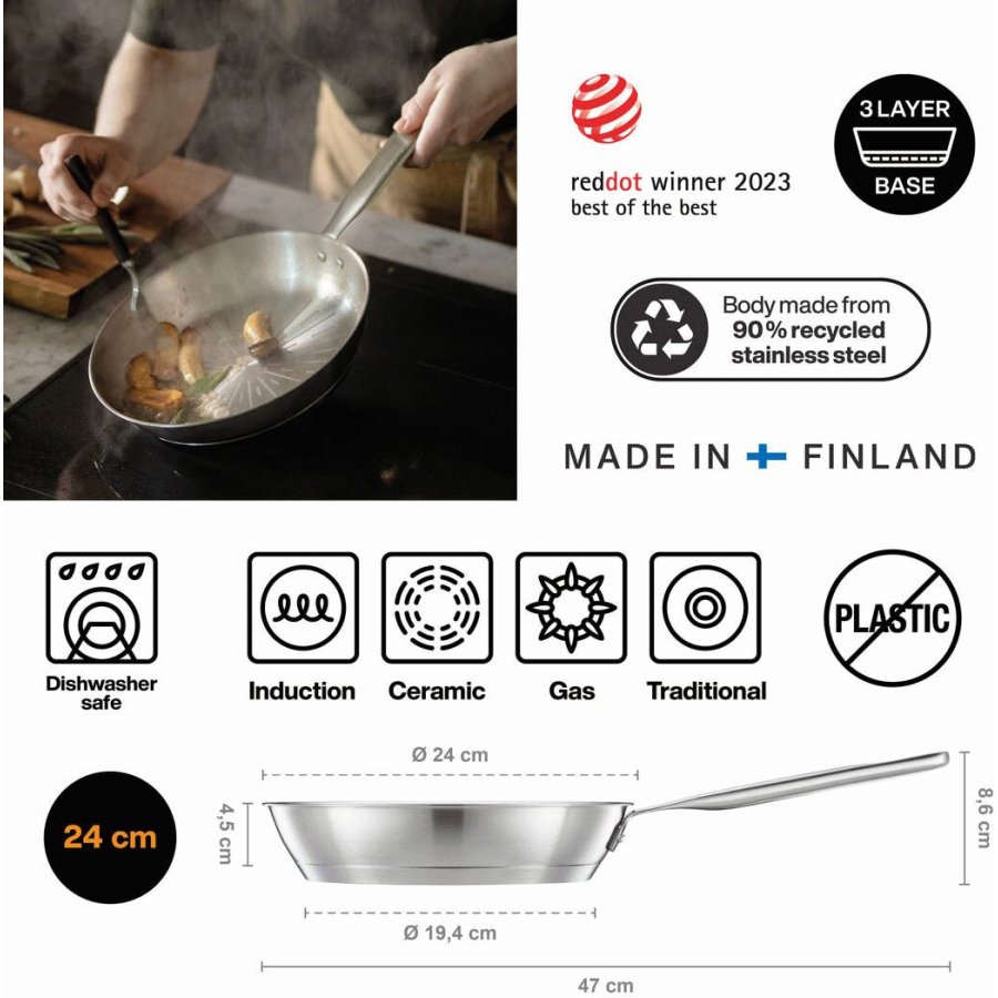 Fiskars All Steel Pure Bratpfanne 24 cm