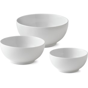 Royal Copenhagen Hvid Riflet Skålsæt 3 stk.