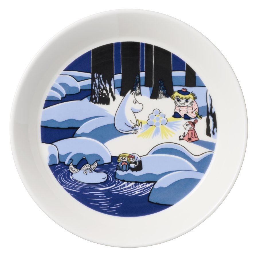 Moomin Arabia Mumin Teller Set 19 cm, Schneelaterne und Mumins-Tag