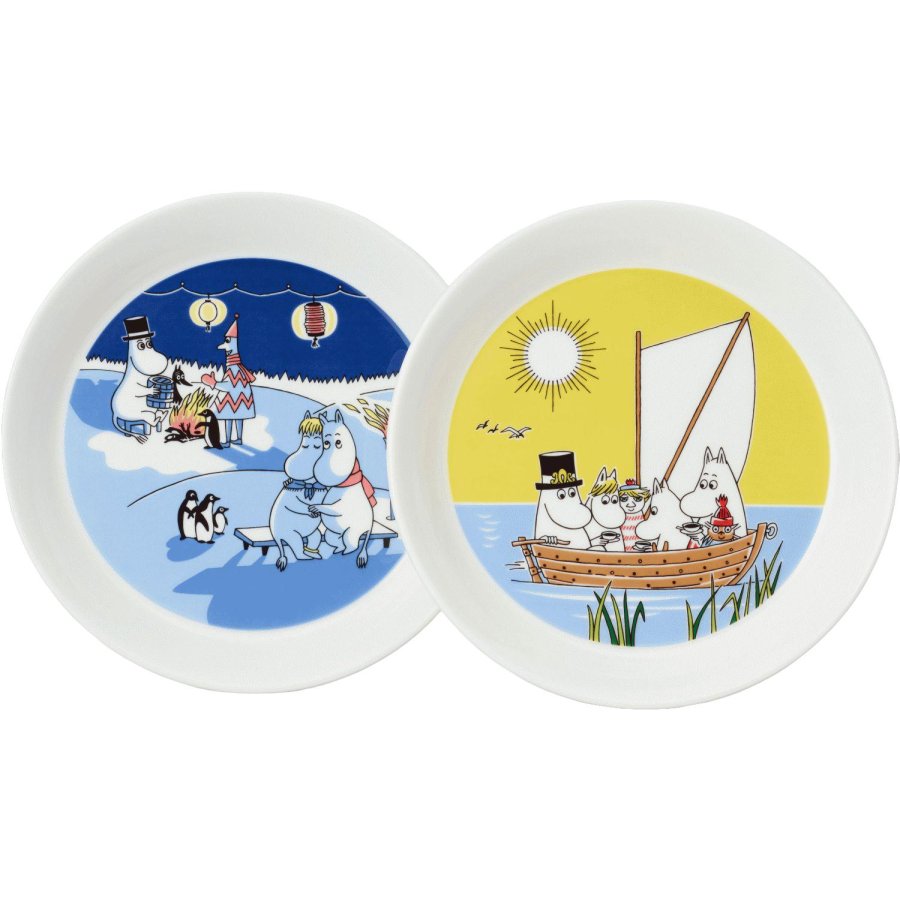 Moomin Arabia Moemin Bordenset 2 stuks 19 cm, Bonfire & Sailing
