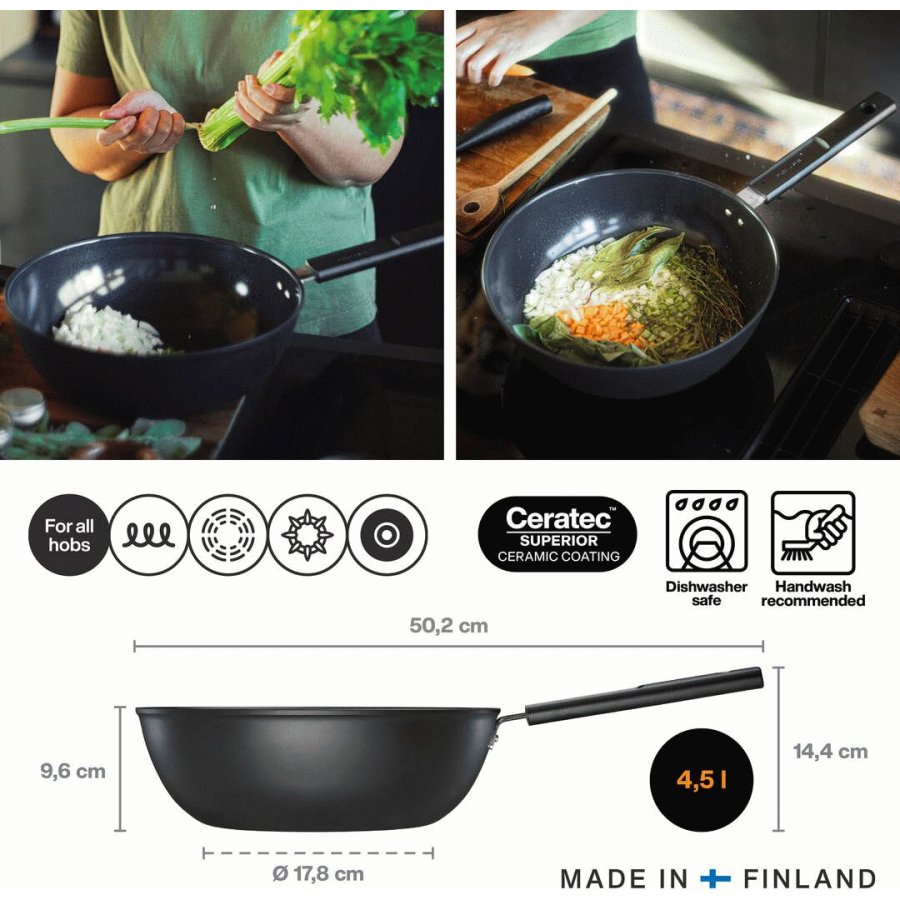 Fiskars Hard Face Wok 28 cm