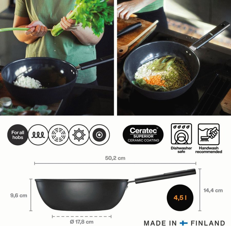 Fiskars Hard Face Wok 28 cm
