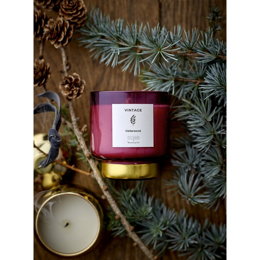 ILLUME x Bloomingville Vintage-Duftkerze 9 cm, Cedarwood