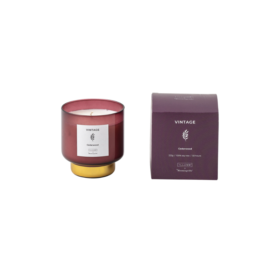 ILLUME x Bloomingville Vintage-Duftkerze 9 cm, Cedarwood