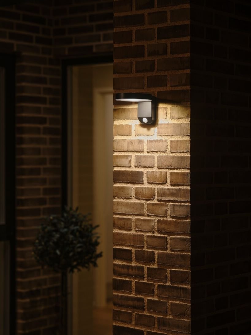 Nordlux Rica Round Solarleuchte mit Sensor LED 15 cm, Schwarz