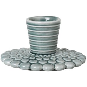 Dottir Nordic Design Pipanella Kerzenhalter Bubble Lines H4,5 cm, Blau/Grau