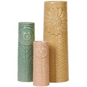 Dottir Nordic Design Pipanella Flock Vase 3 stk, Rosy Sunset