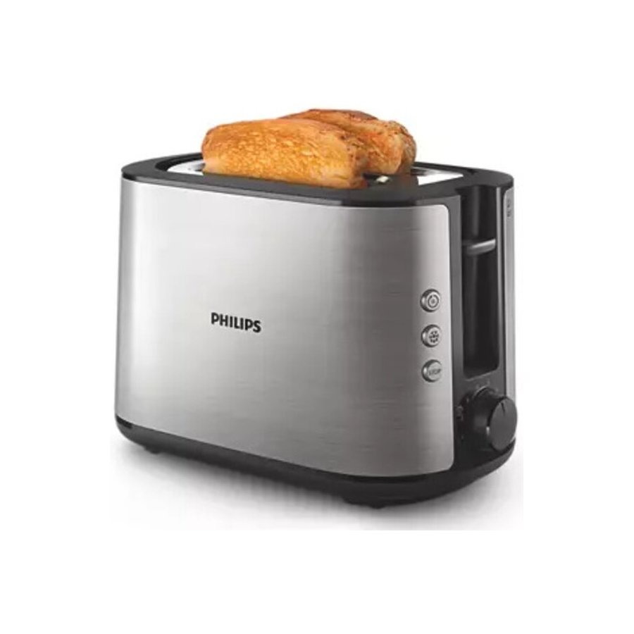 Philips Viva Collection Toaster f. 2 Scheiben m. breiter Toastkammer, Edelstahl