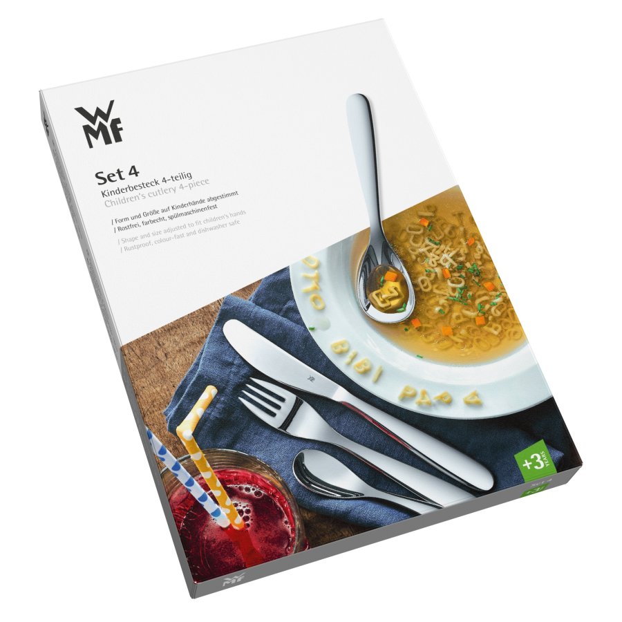 WMF Safari Brnebestik 4 Dele, Blankt Stl