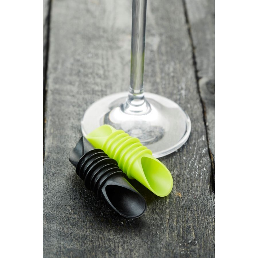 Point Virgule Druppelvrije Schenkstop 2 stuks, Groen/Zwart