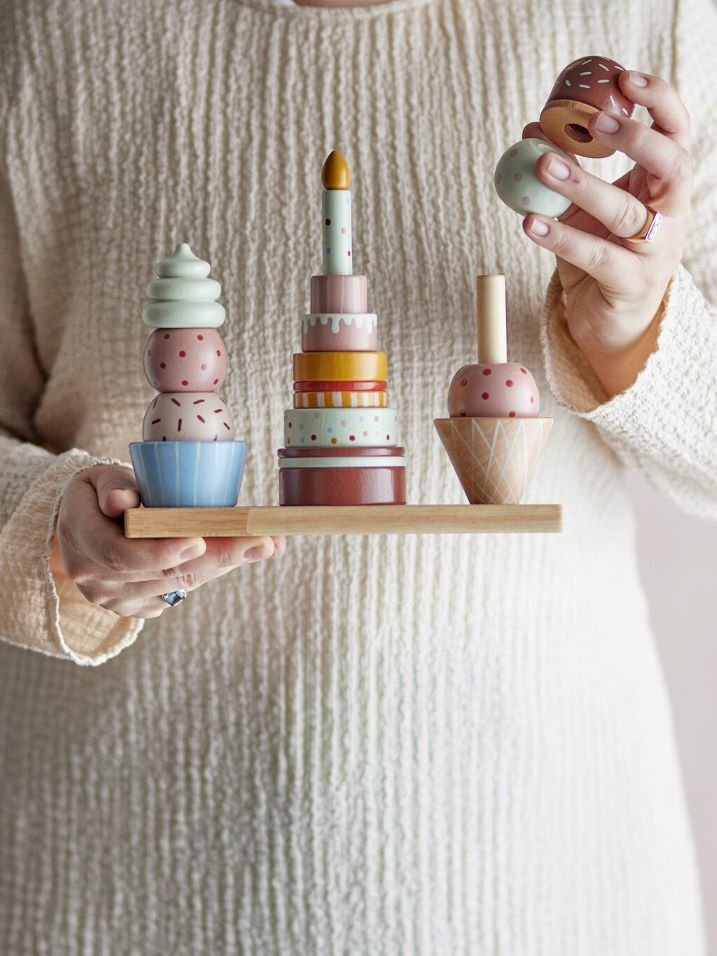 Bloomingville Mini Celebrate Aktivit�tsspielzeug 18er Set, Bemalte Buche