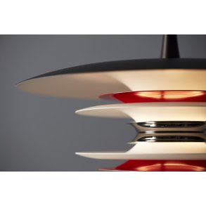 Belid Diablo Pendel Ø30 cm, Mat Sort/Blank Rød