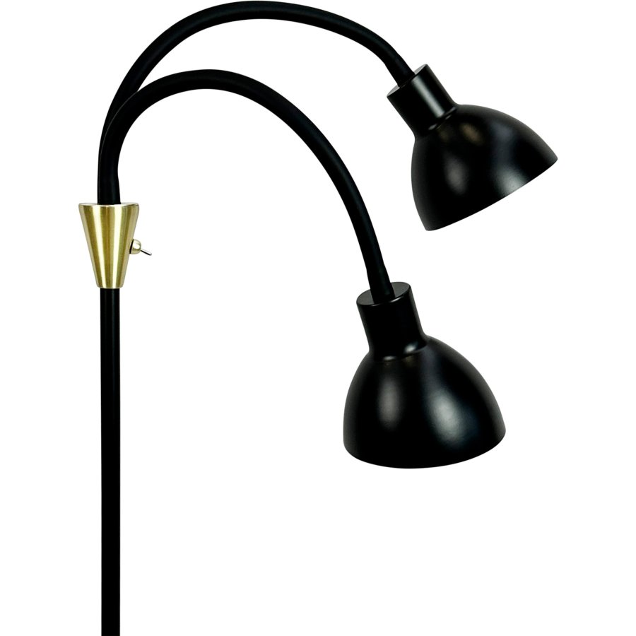Dyberg Larsen Lilje Gulvlampe H135 cm, Sort/Messing