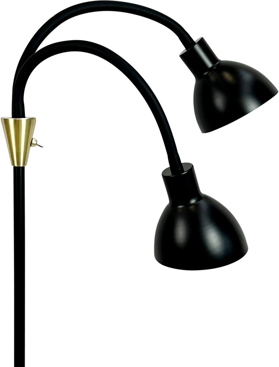 Dyberg Larsen Lilje Gulvlampe H135 cm, Sort/Messing