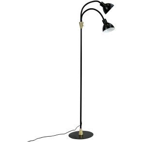 Dyberg Larsen Lilje Stehlampe H135 cm, Schwarz/Messing