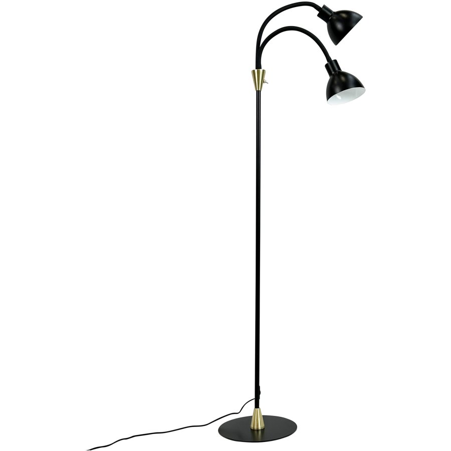 Dyberg Larsen Lilje Gulvlampe H135 cm, Sort/Messing