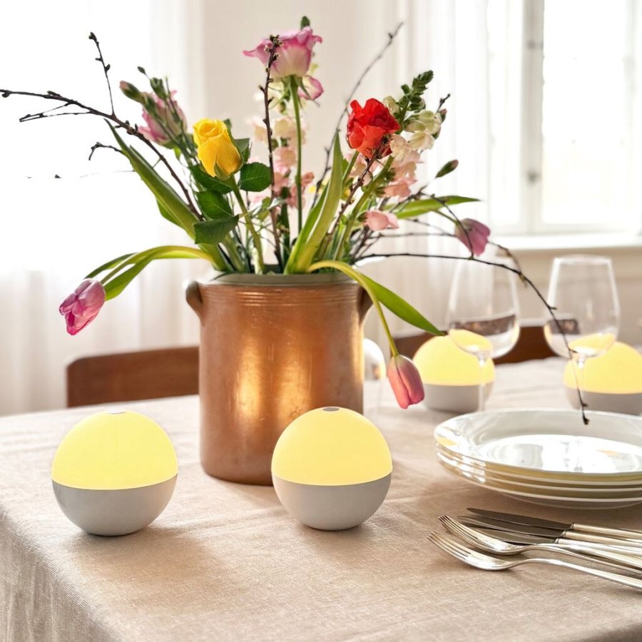 Dyberg Larsen Alba Akku-Tischleuchte LED 2er Set H11 cm, Wei�