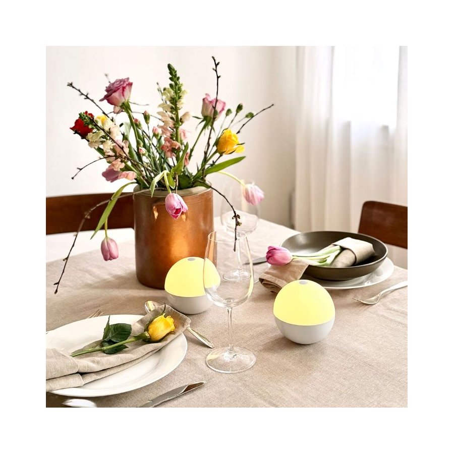 Dyberg Larsen Alba Akku-Tischleuchte LED 2er Set H11 cm, Wei�