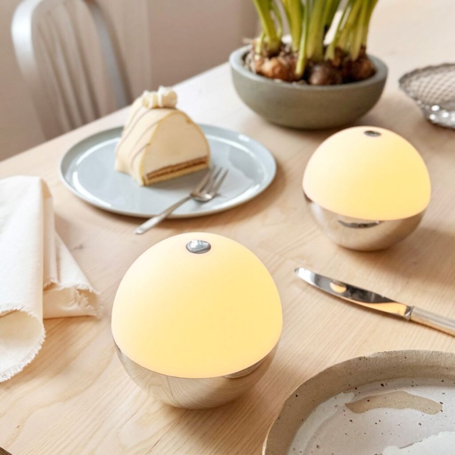 Dyberg Larsen Alba Akku-Tischleuchte LED H11 cm, Chrom