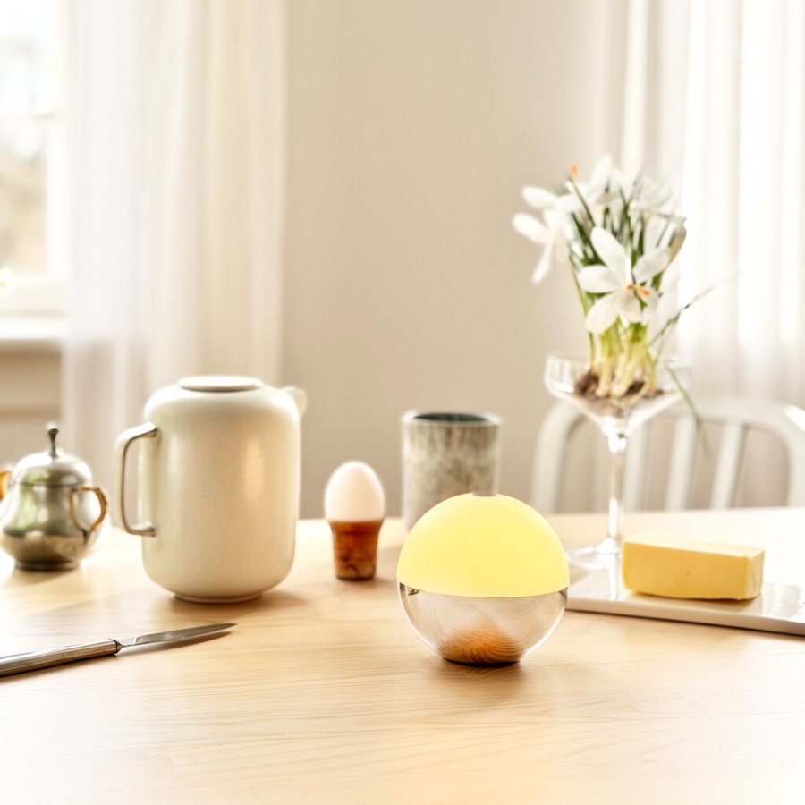 Dyberg Larsen Alba Akku-Tischleuchte LED 2er Set H11 cm, Chrom