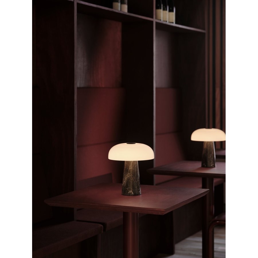 DFTP Glossy Mini Tr�dl�s Bordlampe LED H24 cm, Gr�/Brun