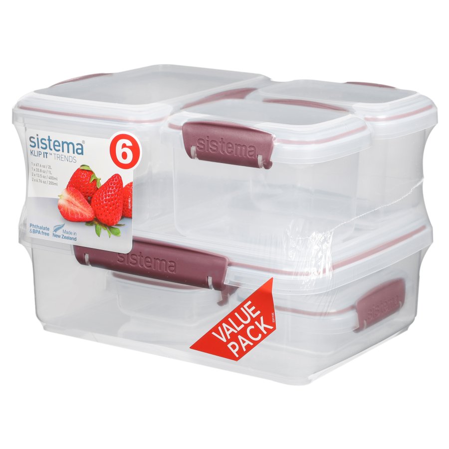 Sistema Klip It Opbevaringsboks 6 stk, R�d