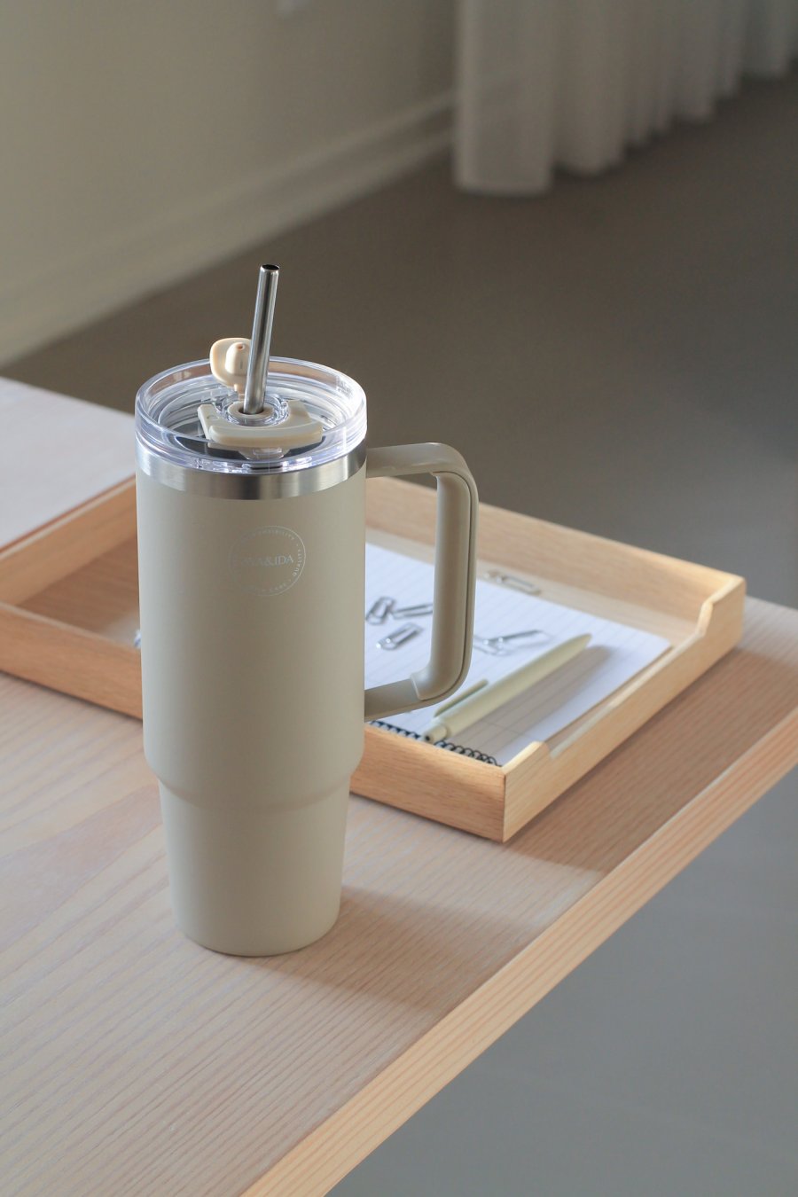 AYA&IDA Termokop m. Suger�r 885 ml, Cream Beige