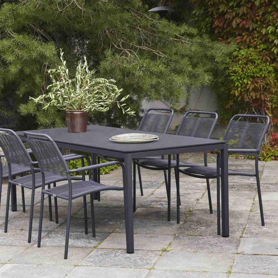 Mandalay Pure Havebord 197 cm, Antracit