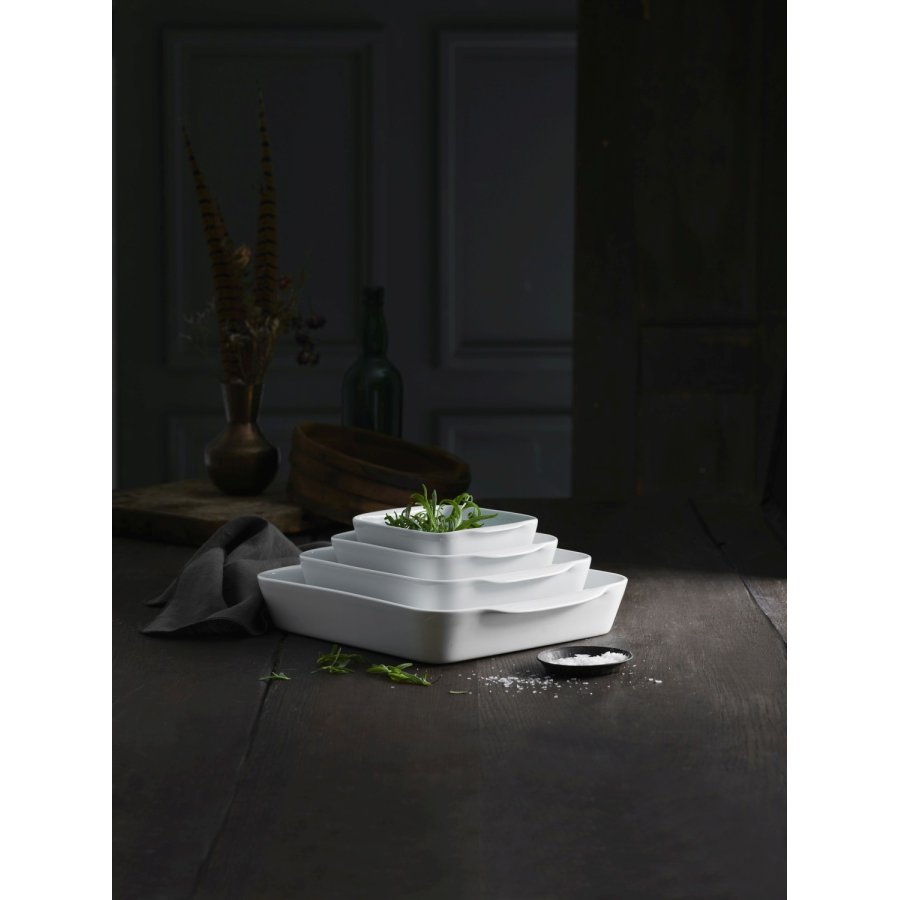Pillivuyt Quadratische Schale 17 cm, Wei