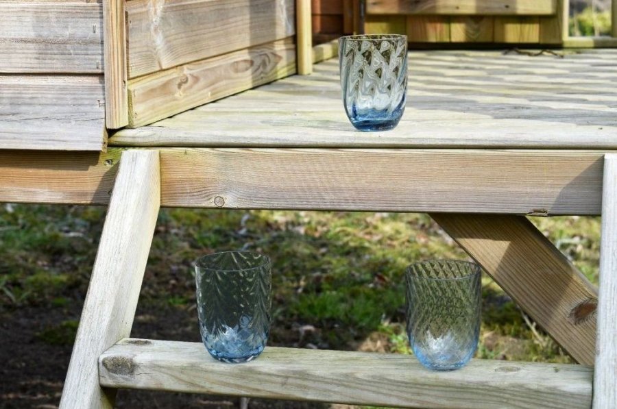 Anna von Lipa Wave Trinkglas 250 ml, Blue Smoke