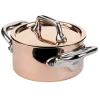 Mauviel 1830 Mini Gryde m. L�g 9 cm/30 cl, Kobber/St�l