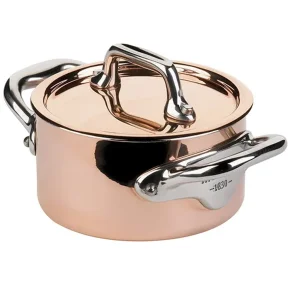 Mauviel 1830 Mini Gryde m. L�g 9 cm/30 cl, Kobber/St�l
