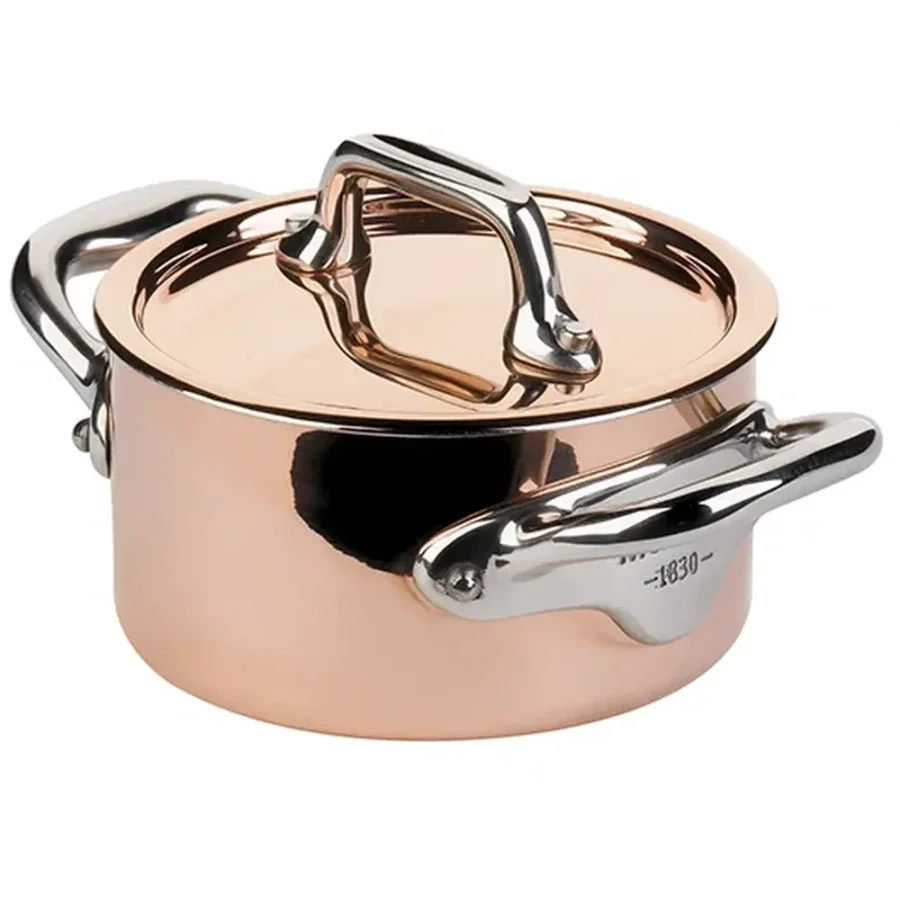 Mauviel 1830 Mini Gryde m. L�g 9 cm/30 cl, Kobber/St�l