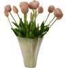 BLOOM OBJECTS Kunstige Fyldte Tulipaner Buket 3 Bundter 40 cm, Beige