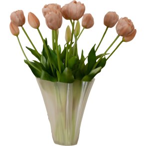 BLOOM OBJECTS K�nstliche Tulpen Gef�llter Strau� 3 B�ndel 40 cm, Beige