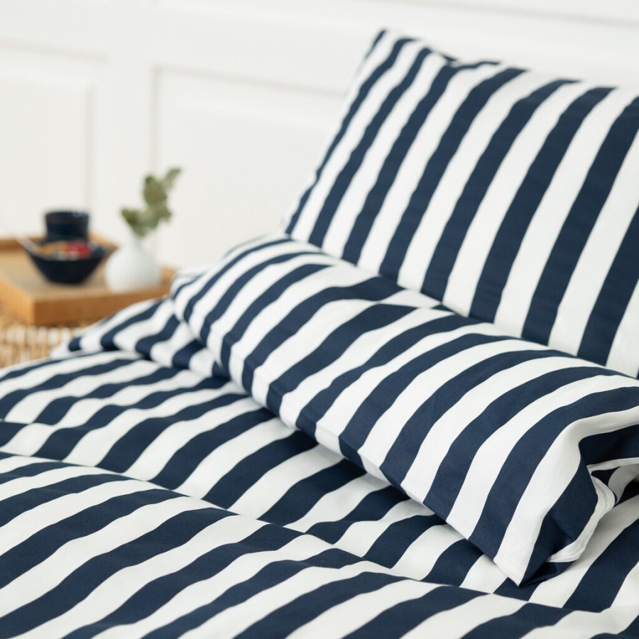 OMHU Blok Strib Sengetj 140x200 cm, Navy