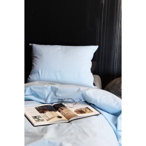 OMHU Percale Sengetøj 140x200 cm, Lys Blå