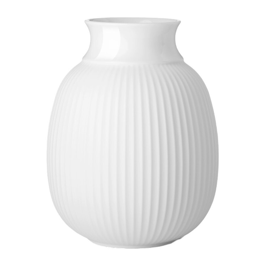 Lyngby Porceln Curve Vase H12,5 cm, Weiß