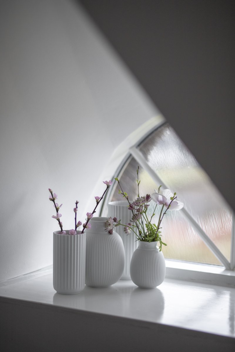 Lyngby Porceln Curve Vase H17,5 cm, Hvid