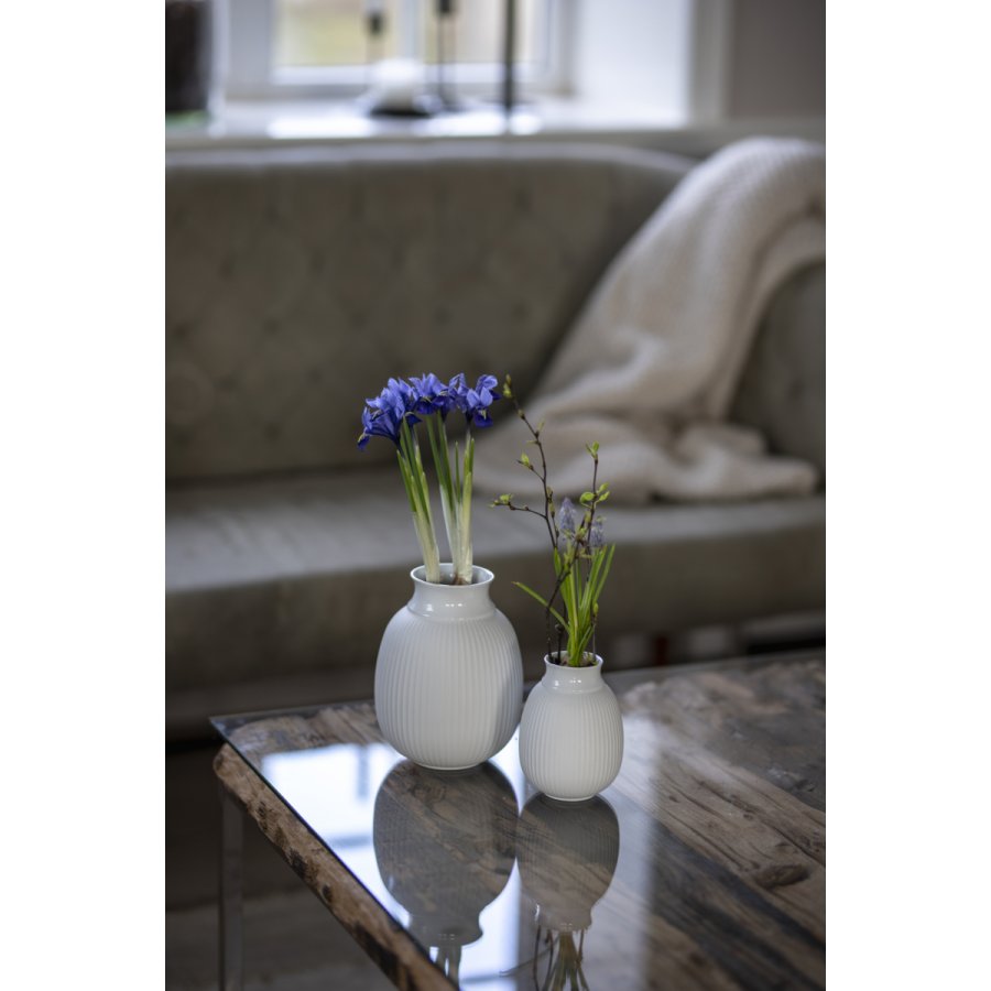 Lyngby Porceln Curve Vase H17,5 cm, Hvid
