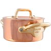 Mauviel 1830 Mini Gryde m. L�g 9 cm/30 cl, Kobber/Messing