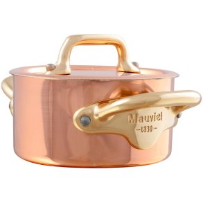 Mauviel 1830 Mini Gryde m. L�g 9 cm/30 cl, Kobber/Messing