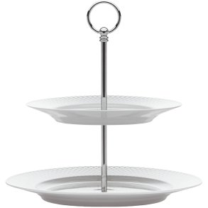 Lyngby Porceln Rhombe Etagere H27 cm, Hvid