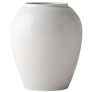 Lyngby Porceln Rhombe Vase H25 cm, Wei